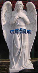 White Granite Angel Sculpture