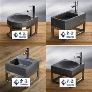 Honed Blue Limestone Washing Basin