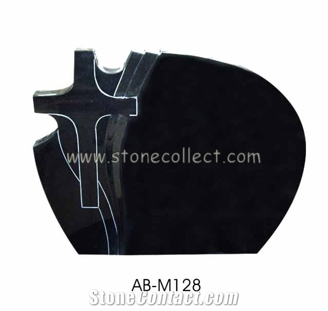 China Black Granite Tombstone AB-M128