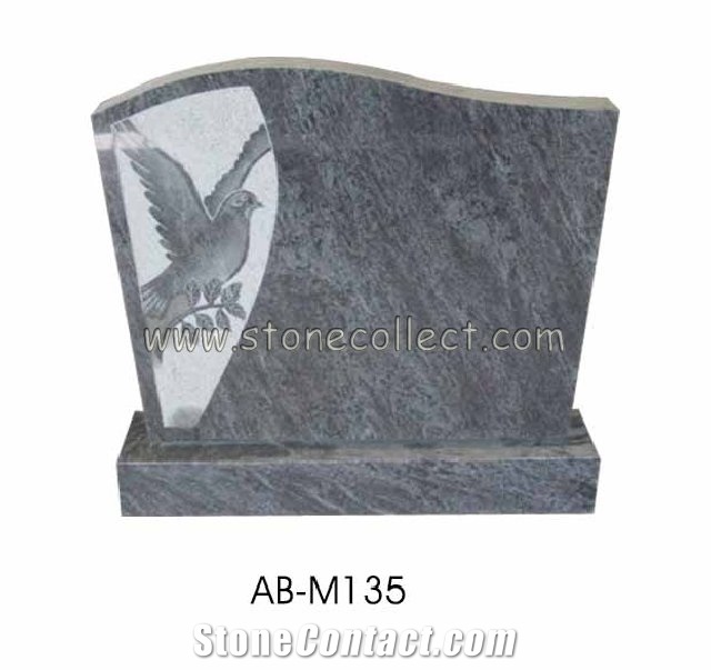 Ice Blue Granite Tombstone AB-M135