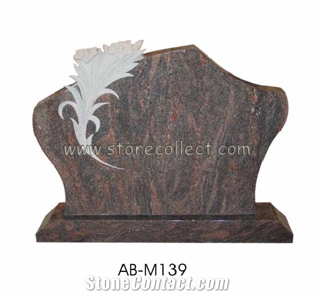 Multicolor Red Granite Tombstone AB-M139