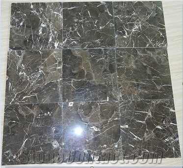 China Dark Emperador Marble Tile, China Brown Marble