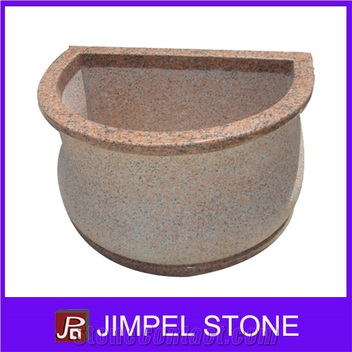 Decorative Garden Stone Flower Pot, G682 Yellow Granite Flower Pot