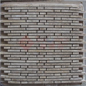 Crema Ivy Bamboo Marble Mosaic, Beige Marble Mosaic