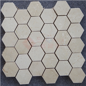 Crema Marfil Marble Mosaic, Beige Marble Mosaic