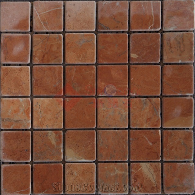 Rojo Alicante Marble Mosaic,Spain Red Marble Mosaic