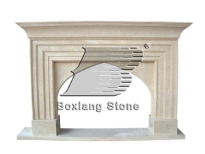 Beige Marble Fireplace