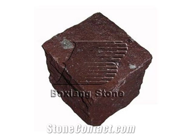 China Red Granite Cubic Stone