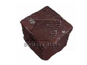 China Red Granite Cubic Stone