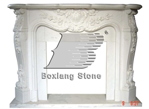 White Marble Carved Fireplace