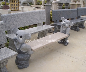 Granite Animal Bench, Grey Granite Bench
