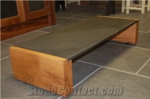 Mustang Brazilian Slate Table, Black Slate Tables