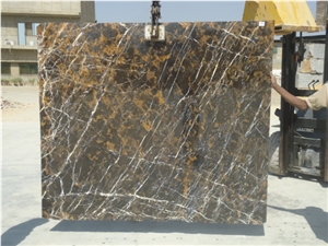 Black and Gold Marble Slab