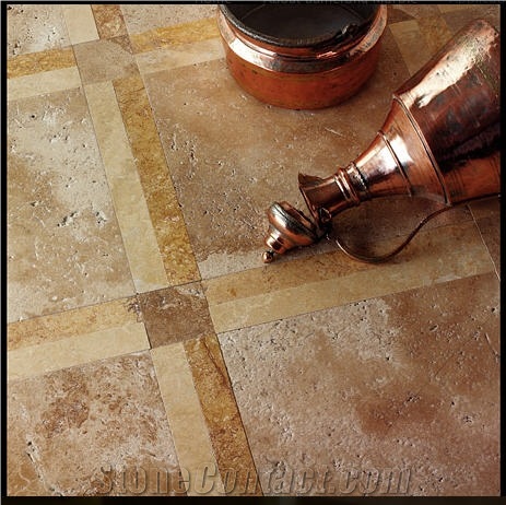 Antiquated Walnut Travertine Floor Tiles, Turkey Brown Travertine