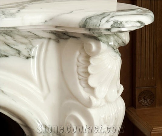 Skyros White Marble Fireplace Mantel
