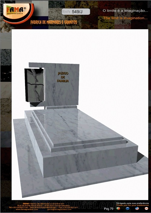 Portugal Grey Marble Tombstone