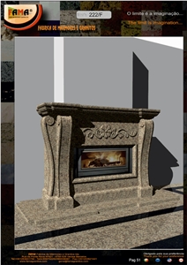 White Granite Fireplace