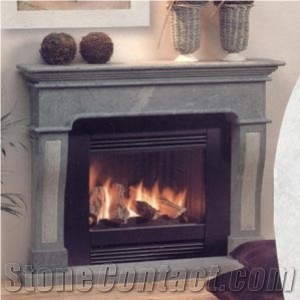 Barroca Soapstone Fireplace, Grey Soapstone