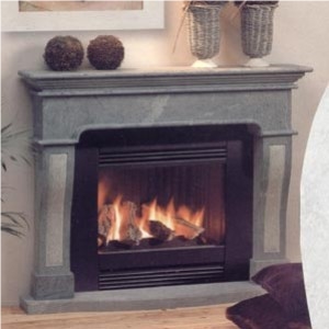Barroca Soapstone Fireplace, Grey Soapstone