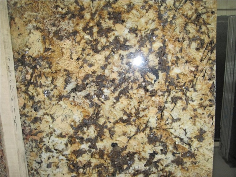 Splendor Granite Slab, Brazil Yellow Granite