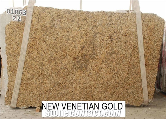 New Venetian Gold Granite Slab, Brazil Yellow Granite