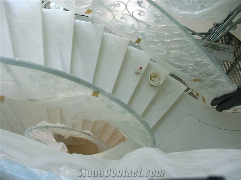 Bianco Sivec Marble Stairs ,steps, White Marble