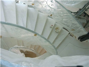 Bianco Sivec Marble Stairs ,steps, White Marble