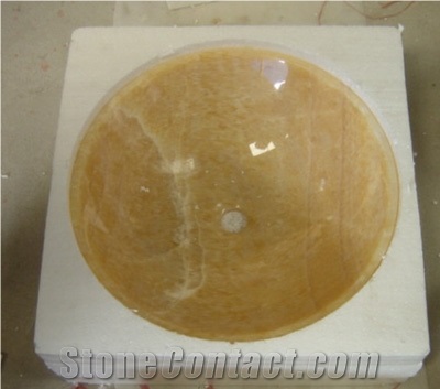 China Honey Yellow Onyx Wash Basins,Sink