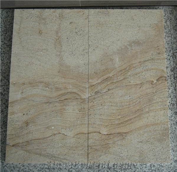 China Wooden Sandstone Tiles, China Beige Sandstone