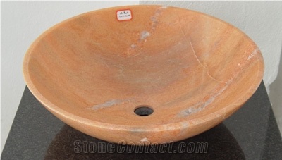 Gold Plank Marble Sinks, Gold Plank Brown Marble Sinks