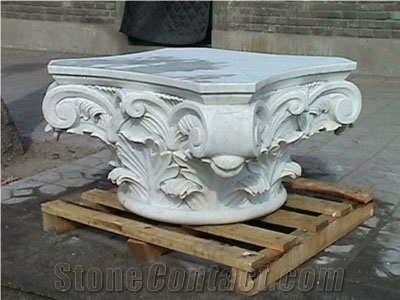 White Marble Column Top
