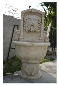 Cantera Crema Sandstone Fountain, Beige Sandstone