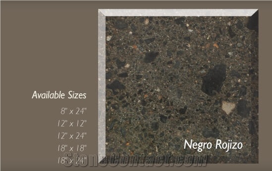 Negro Rojizo Cantera Sawn Cut Tile, Mexican Black Cantera Stone