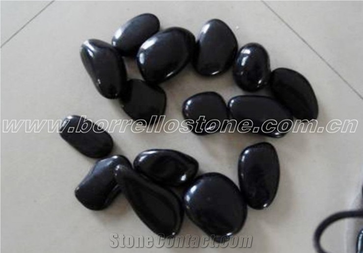 High Polished Pebble Stone, Natural Stone Black Onyx Polished Pebble