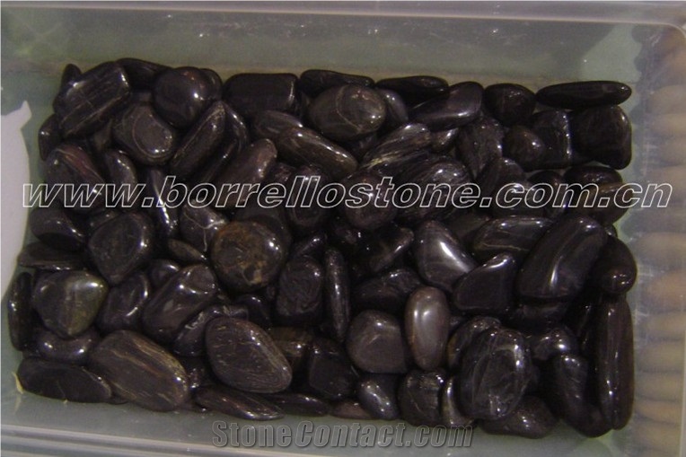 High Polished Pebble Stone, Natural Stone Black Onyx Polished Pebble