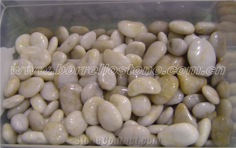 White Polished Pebble, Natural Stone White Onyx Polished Pebble