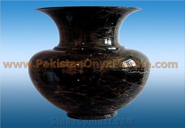 Black Gold Marble Flower Vase, Gold Black Marble Home Decor