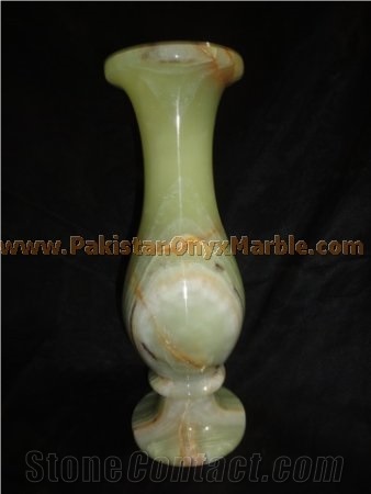 Light Green Onyx Flower Vase