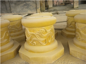 Carved Sandstone Relief, Yellow Sandstone Relief
