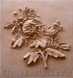 Carved Sandstone Relief, Yellow Sandstone Relief