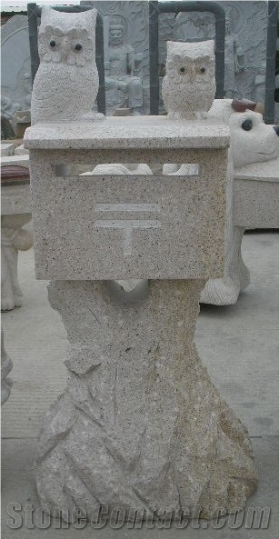 G682 Granite Stone Carving Mailbox/postbox, G682 Yellow Granite Mailbox