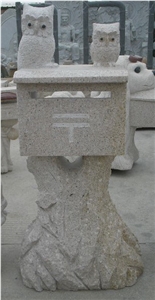 G682 Granite Stone Carving Mailbox/postbox, G682 Yellow Granite Mailbox