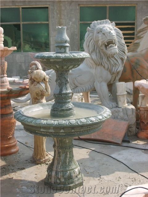 Stone Carving Fountain, Green Marble Fountain,Exterior Stone