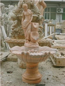 Stone Carving Fountain, Yellow Marble Fountain