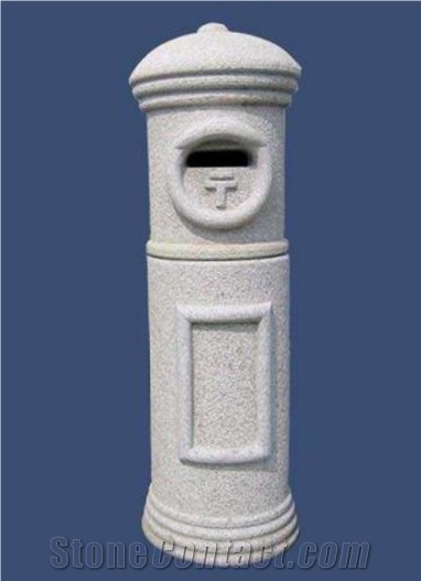 Stone Carving Mailbox / Postbox, G655 White Granite Mailbox