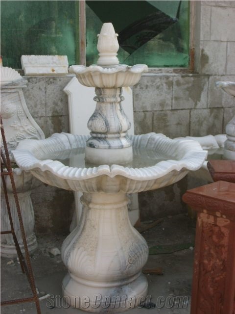 White Marble Carved Fountain/Exterior Fountains/Landscaping Stone