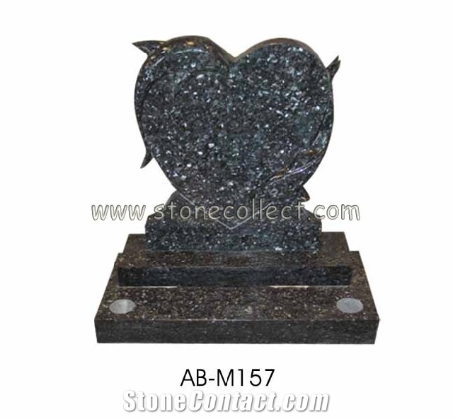Blue Pearl Granite Tombstone AB-M157