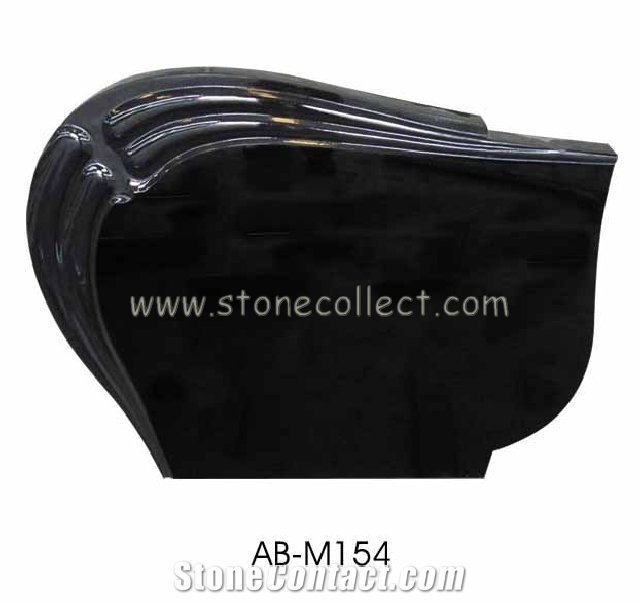 Chinese Black Granite Tombstone AB-M154