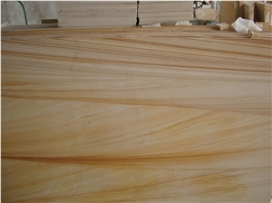 Teak Wood Sandstone Slabs, India Yellow Sandstone