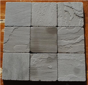 Kandla Grey Tumbled Stone, Candla Grey Tumbled Paver, Kandla Grey Tumbled Sandstone Cube Stone & Pavers, Delhi Grey